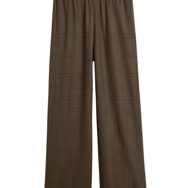 Toteme Monogram flannel pj bottoms dark brown