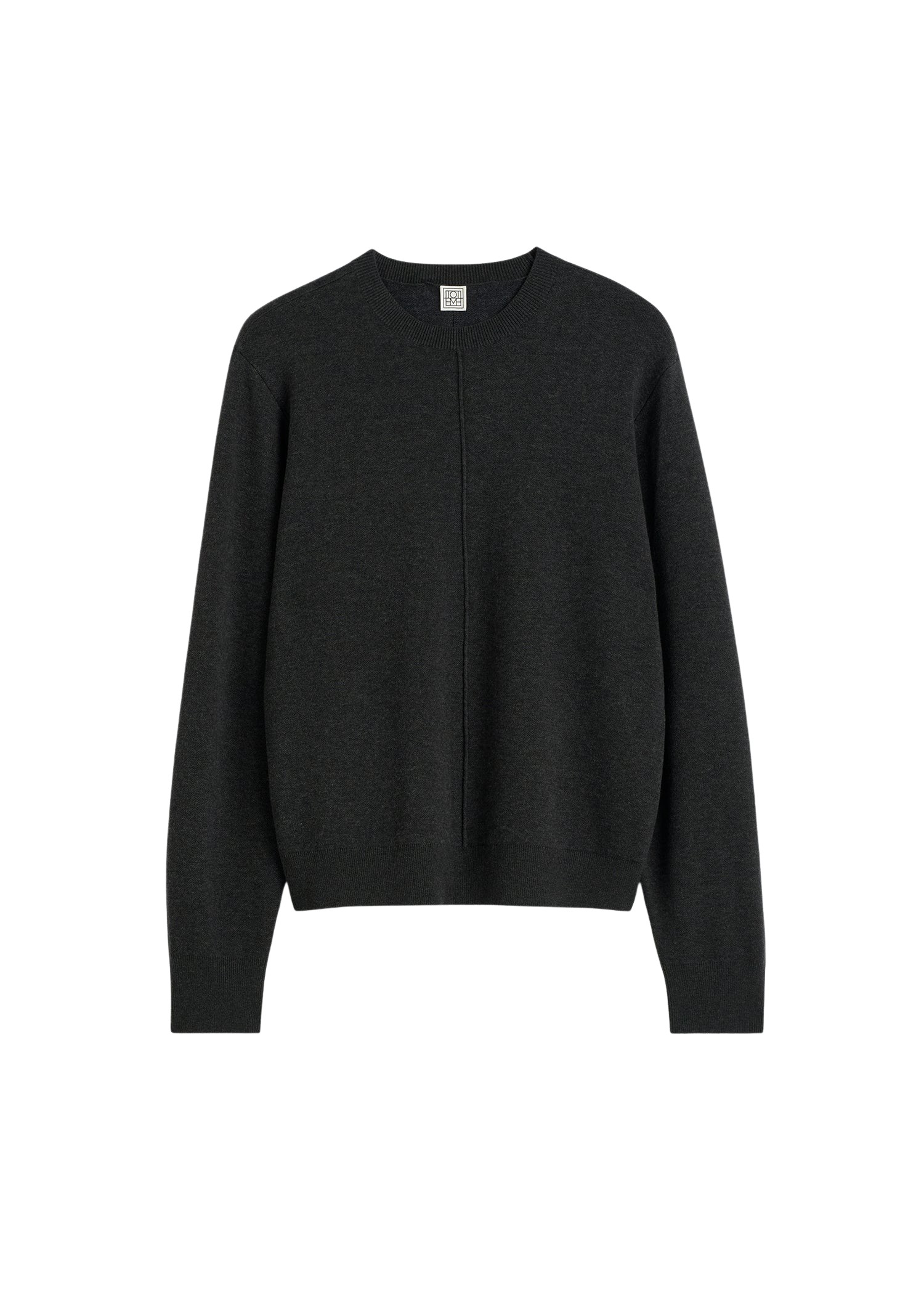Toteme-Pintucked-sweater-charcoal13066_nobg Toteme Knitwear with minimalist design at Luxury Shoes