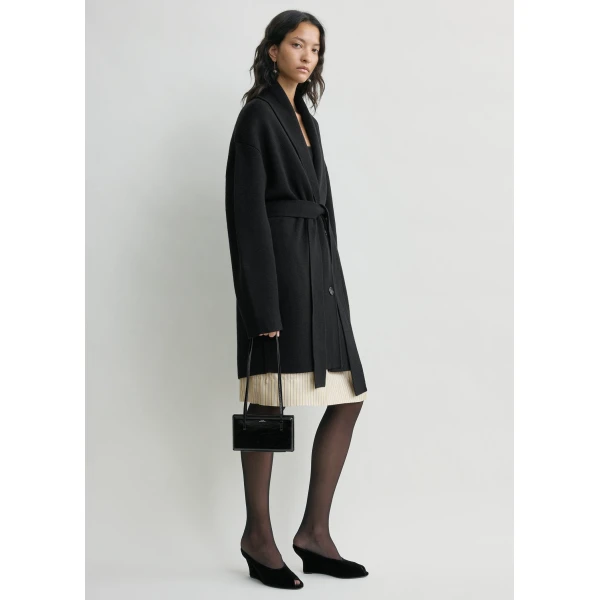 Shawl-lapel robe black - Image 3