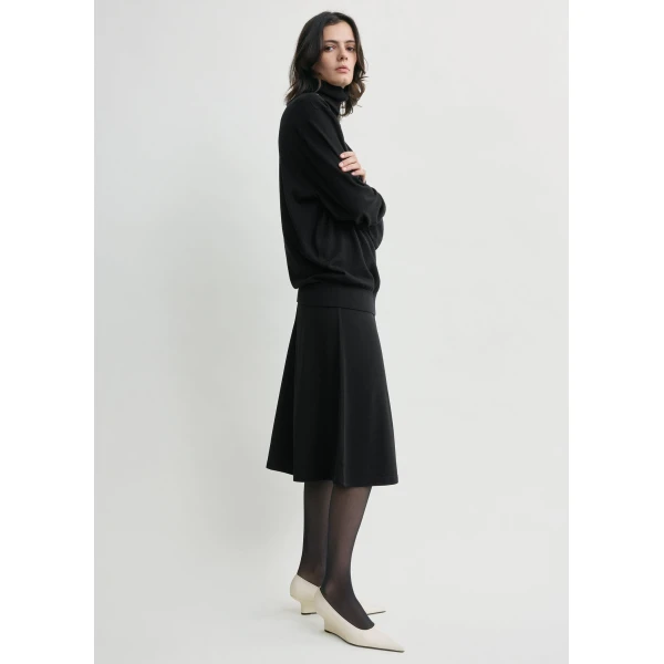 Short fluid jersey skirt black - Image 3