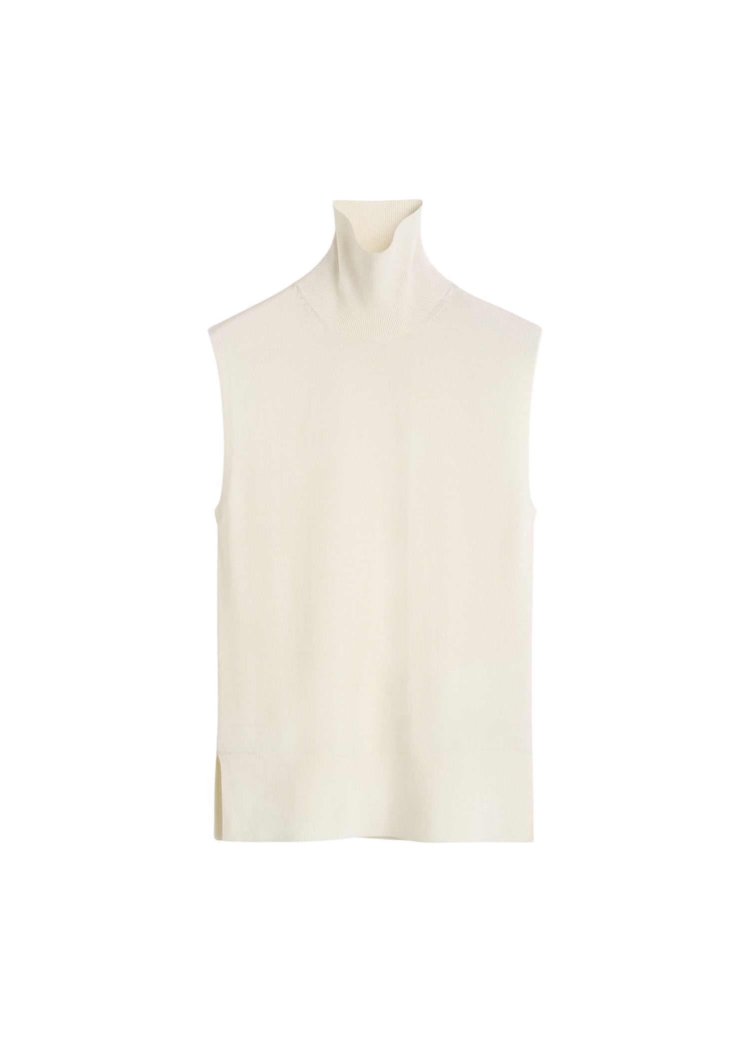 Toteme Sleeveless fine turtleneck ecru Knit