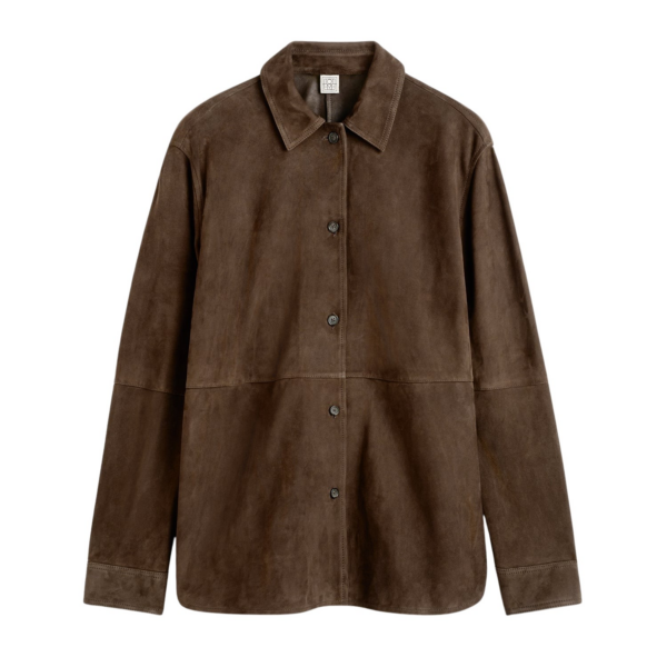 Toteme Soft suede overshirt bark Top
