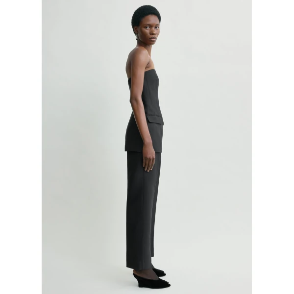 Strapless crepe pocket top black - Image 3