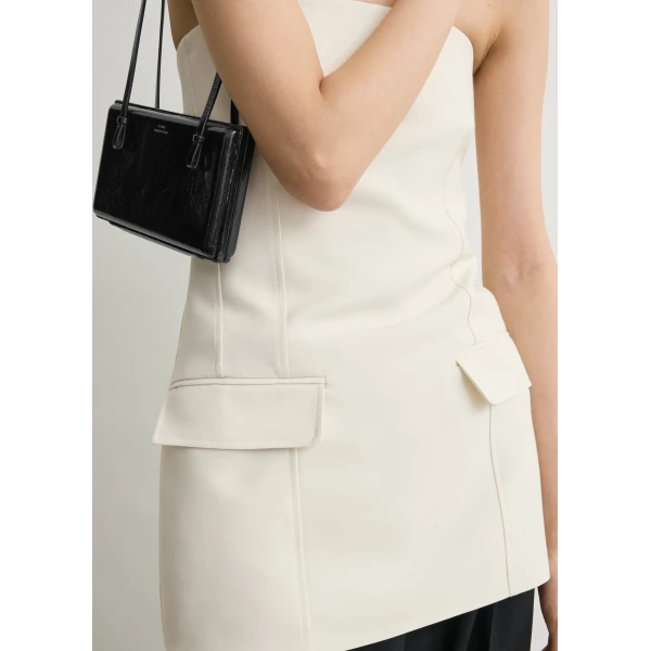 Strapless crepe pocket top ecru - Image 5