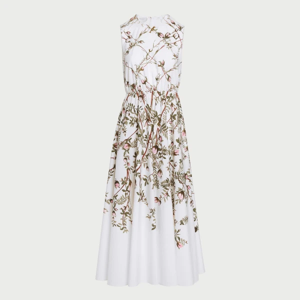 Giambattista Valli Treillage Ivory Popeline Midi Dress - Giambattista Valli Dresses - Romantic Couture - Shop at Luxury Shoes 