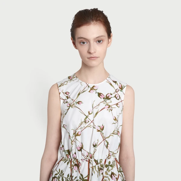 Giambattista Valli Treillage Ivory Popeline Midi Dress - Giambattista Valli Dresses - Romantic Couture - Shop at Luxury Shoes 