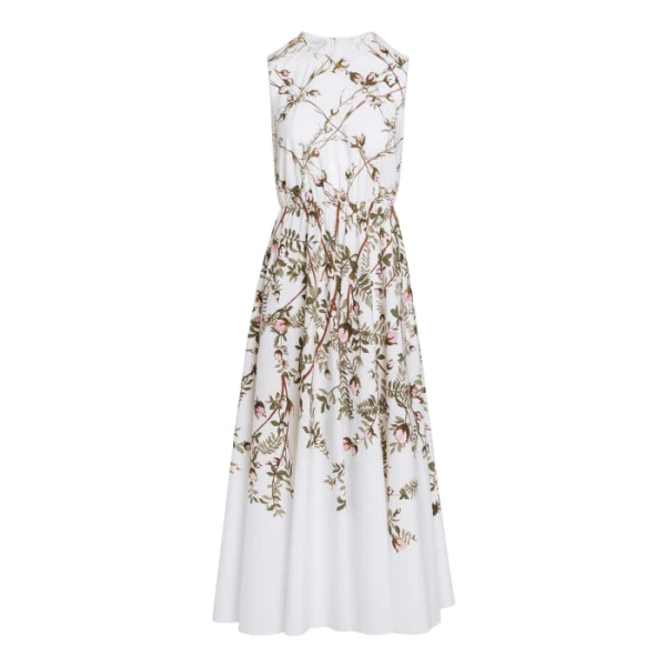 Giambattista Valli Treillage Ivory Popeline Midi Dress - Giambattista Valli Dresses - Romantic Couture - Shop at Luxury Shoes 