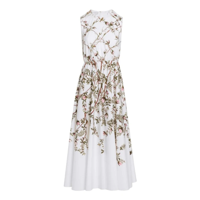 Giambattista Valli Treillage Ivory Popeline Midi Dress - Giambattista Valli Dresses - Romantic Couture - Shop at Luxury Shoes 