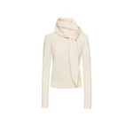 Oscar de la Renta Virgin Wool Pullover with Scarf - Oscar de la Renta Knitwear - American Couture - Shop at Luxury Shoes 