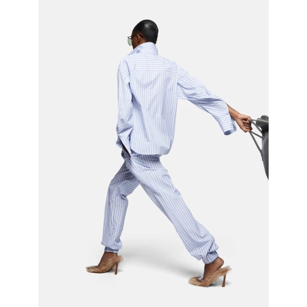 The Attico White And Navy Blue Long Pants - The Attico Pants - Designed by Gilda Ambrosio & Giorgia Tordini - Shop at Luxury Shoes 