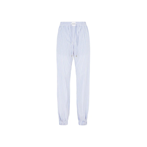 The Attico White And Navy Blue Long Pants - The Attico Pants - Designed by Gilda Ambrosio & Giorgia Tordini - Shop at Luxury Shoes 