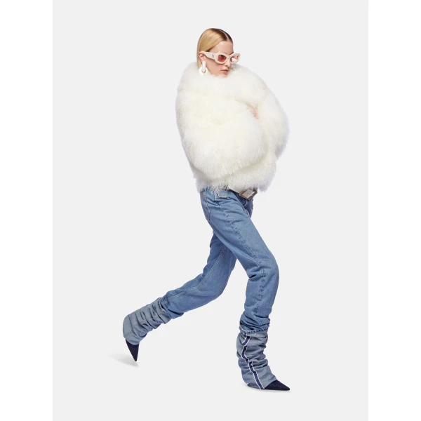 The Attico White Short Coat - The Attico Coats - Designed by Gilda Ambrosio & Giorgia Tordini - Shop at Luxury Shoes 