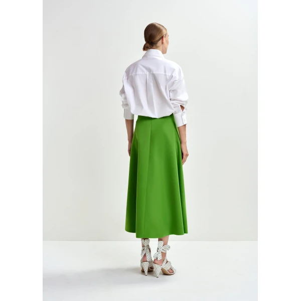 Essentiel Antwerp White cotton shirt with elongated collar and mismatched buttons - Essentiel Antwerp Shirts - Colorful Belgian Design - Shop at Luxury Shoes 