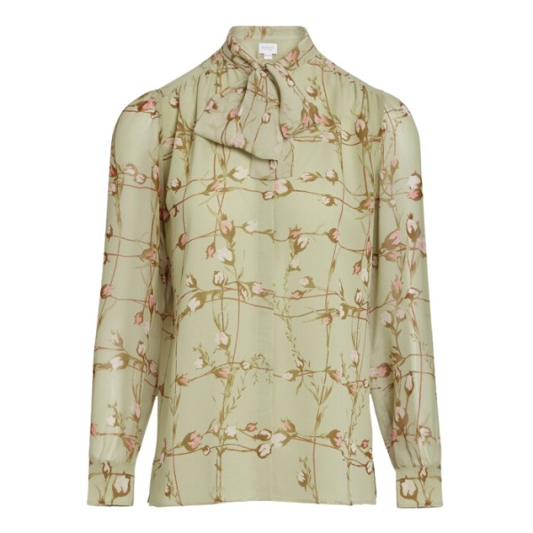 Giambattista Valli Wild Flowers Green Silk Blouse - Giambattista Valli Tops - Romantic Couture - Shop at Luxury Shoes 