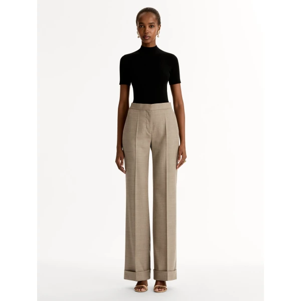 Oscar de la Renta Wool-Blend Wide-Leg Pant - Oscar de la Renta Pants - American Couture - Shop at Luxury Shoes 