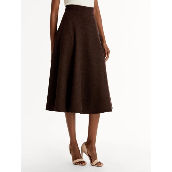 Oscar de la Renta Wool Tweed Pleated Skirt - Oscar de la Renta Skirts - American Couture - Shop at Luxury Shoes 