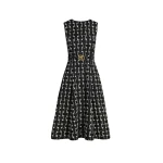Oscar de la Renta Woven Denim Jacquard Midi Dress - Oscar de la Renta Dresses - American Couture - Shop at Luxury Shoes 