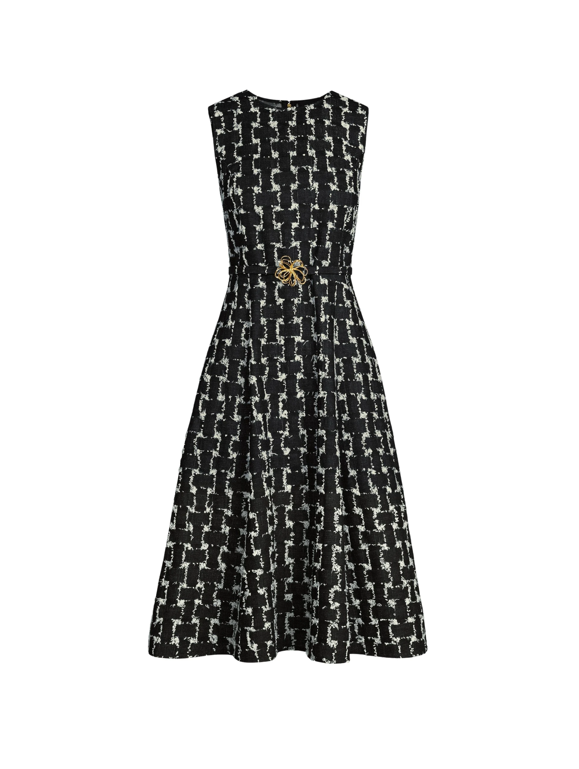 Woven-Denim-Jacquard-Midi-Dress-Oscar-de-la-Renta-Dresses76111_nobg Oscar de la Renta Woven Denim Jacquard Midi Dress - Oscar de la Renta Dresses - American Couture - Shop at Luxury Shoes
