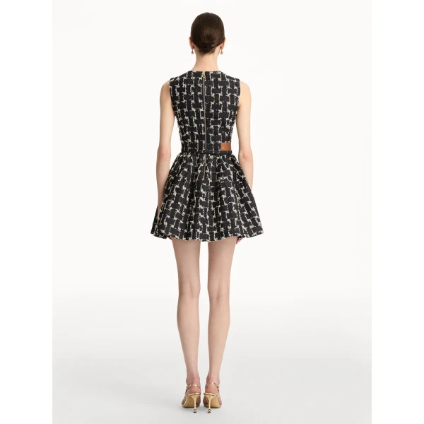Oscar de la Renta Woven Denim Jacquard Mini Dress - Oscar de la Renta Dresses - American Couture - Shop at Luxury Shoes 