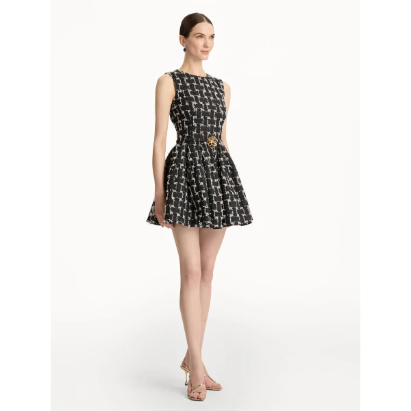 Oscar de la Renta Woven Denim Jacquard Mini Dress - Oscar de la Renta Dresses - American Couture - Shop at Luxury Shoes 