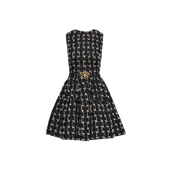 Oscar de la Renta Woven Denim Jacquard Mini Dress - Oscar de la Renta Dresses - American Couture - Shop at Luxury Shoes 