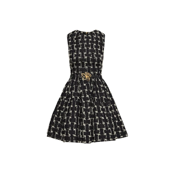 Oscar de la Renta Woven Denim Jacquard Mini Dress - Oscar de la Renta Dresses - American Couture - Shop at Luxury Shoes 