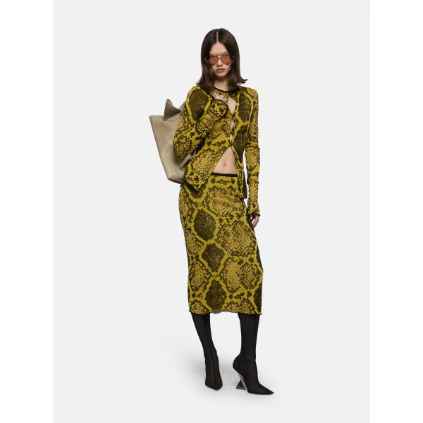 The Attico Yellow And Black Cardigan - The Attico Knitwear - Designed by Gilda Ambrosio & Giorgia Tordini - Shop at Luxury Shoes 