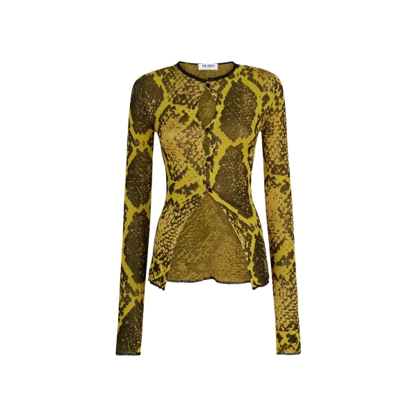 The Attico Yellow And Black Cardigan - The Attico Knitwear - Designed by Gilda Ambrosio & Giorgia Tordini - Shop at Luxury Shoes 