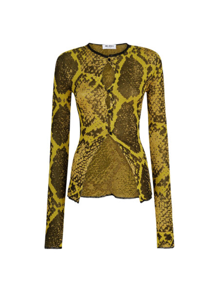 The Attico Yellow And Black Cardigan - The Attico Knitwear - Designed by Gilda Ambrosio & Giorgia Tordini - Shop at Luxury Shoes 