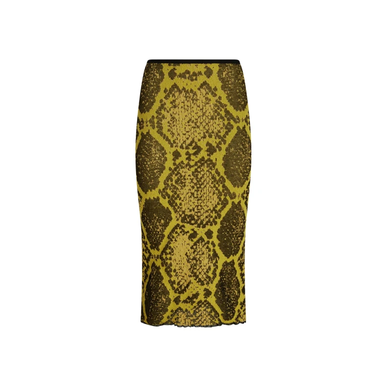 The Attico Yellow And Black Midi Skirt - The Attico Skirts - Designed by Gilda Ambrosio & Giorgia Tordini - Shop at Luxury Shoes 