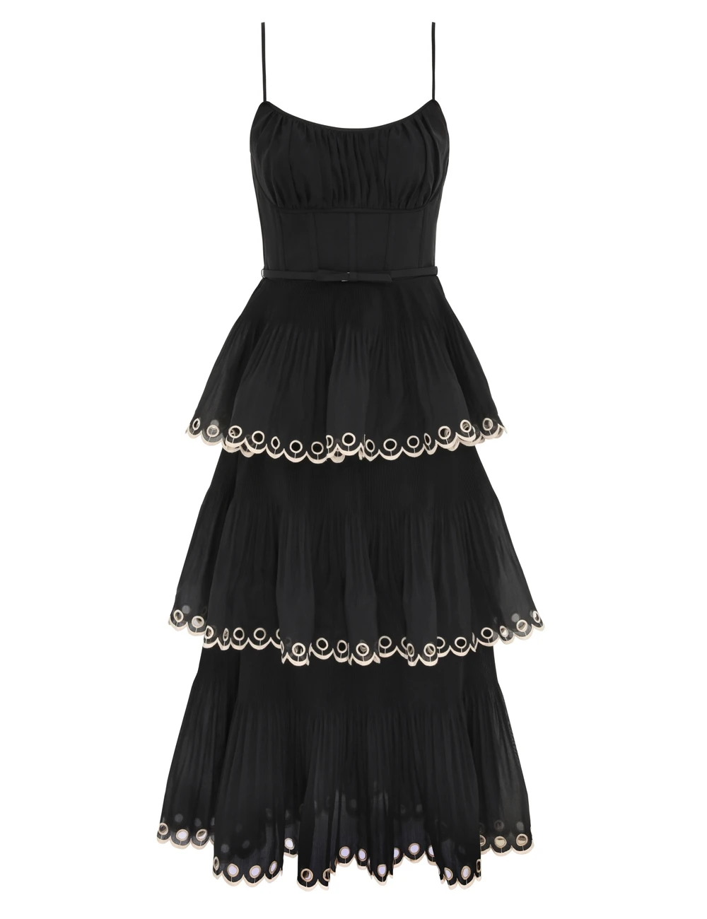 Zimmermann Embroidered Tiered Midi Dress | Ready to Wear 2025 Collection Luxury Shoes Elevate your elegance in this Zimmermann Dresses from the 2025 resort wear edit