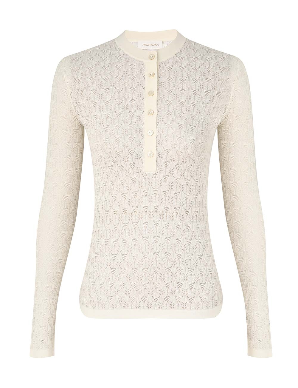 Zimmermann Lace Knit Buttoned Top