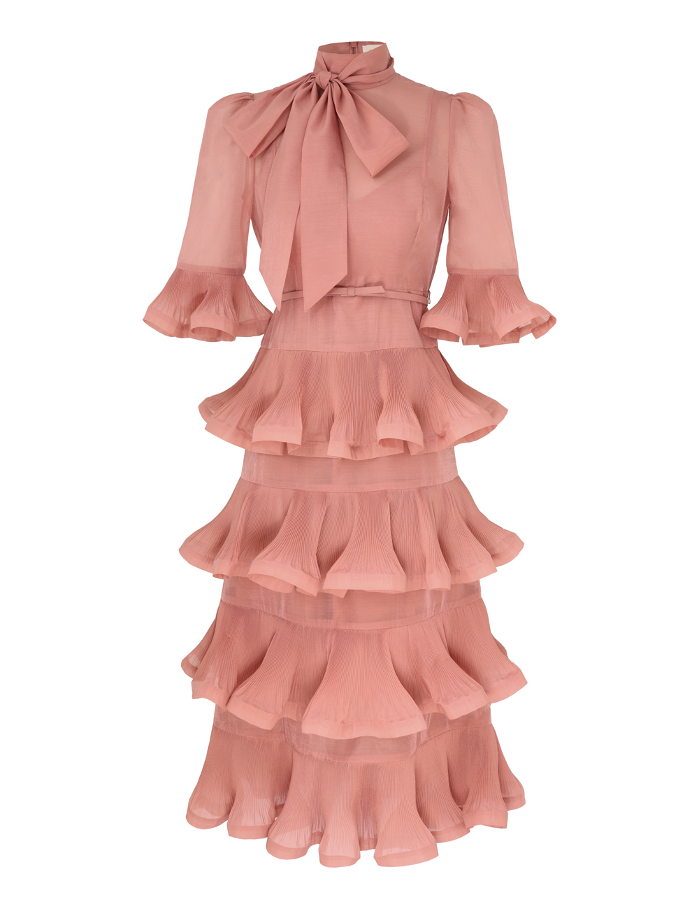 Zimmermann Pleated Sleeved Midi Dress