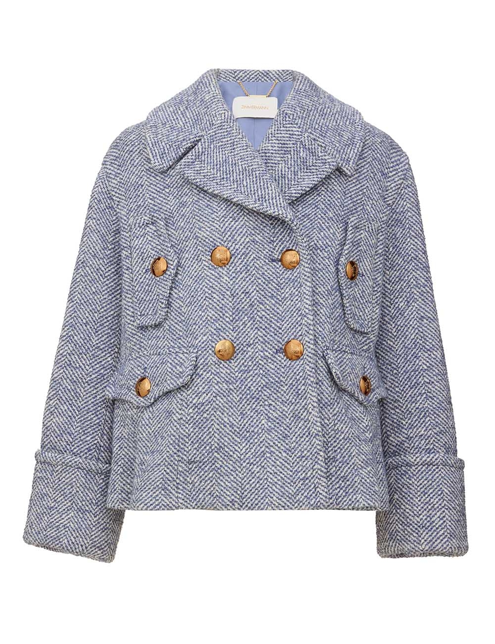 Zimmermann Rebellion Herringbone Peacoat Coat