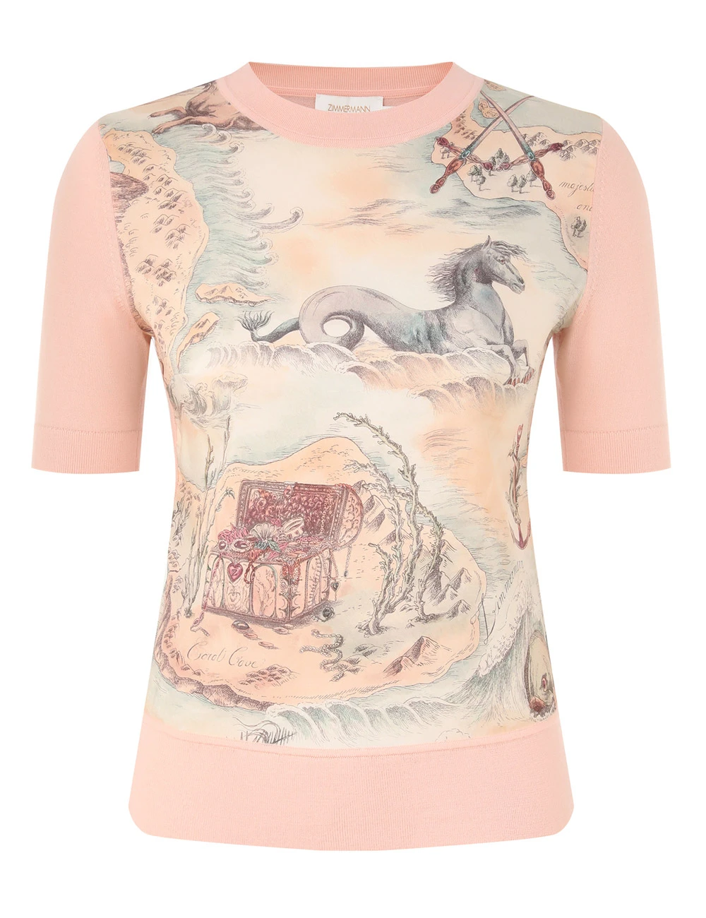 Zimmermann Rebellion Silk Front Tee | Ready to Wear 2025 Collection Luxury Shoes Elevate your elegance in this Zimmermann Tops from the 2025 resort wear edit
