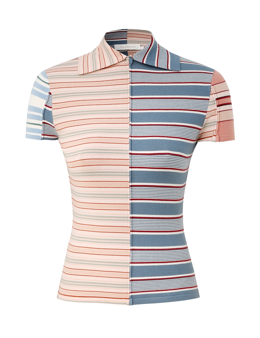 Zimmermann Rebellion Spliced Stripe Polo Top