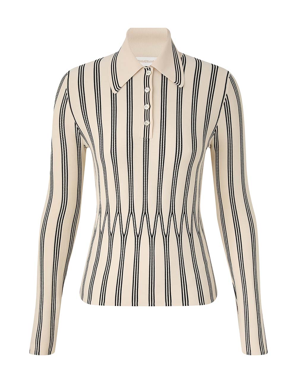 Zimmermann Rebellion Striped Polo Top