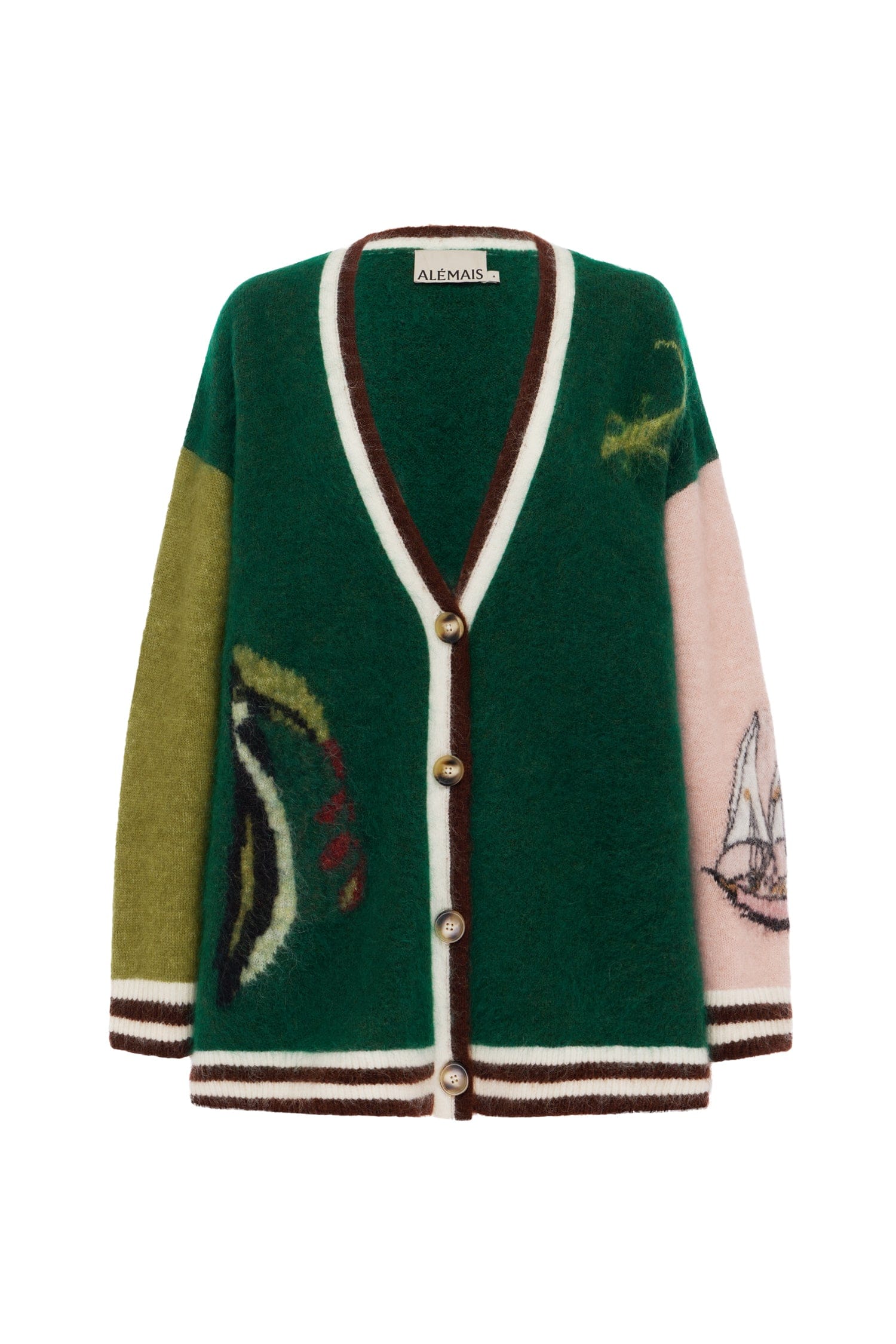 Alemais Toucan Tango Cardigan Sustainable Knitwear with Alemais print -  Luxury Handbags Australian Designer