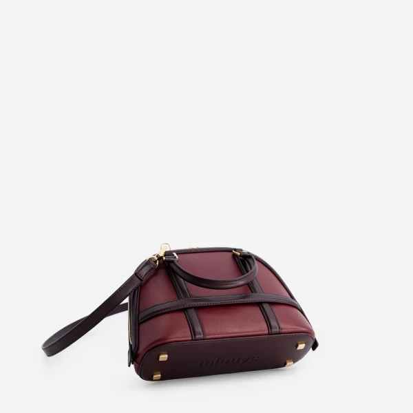 Mlouye 12 Mini - Bordeaux Bag a Architectural Leather Handbag in Red at  Luxury Handbags Luxury