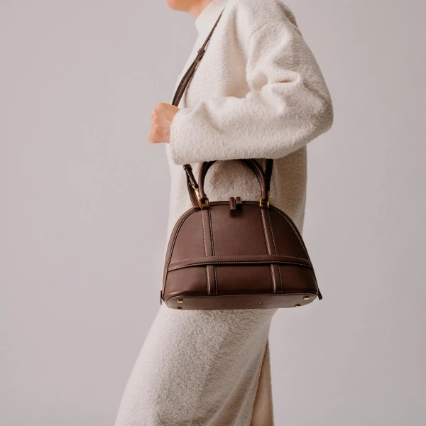 Mlouye Mini Flex Bag - Patent Bordeaux Bag a Architectural Leather Handbag in Red at  Luxury Handbags Luxury