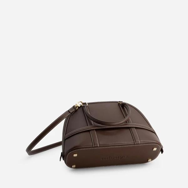 Mlouye Mini Flex Bag - Patent Bordeaux Bag a Architectural Leather Handbag in Red at  Luxury Handbags Luxury