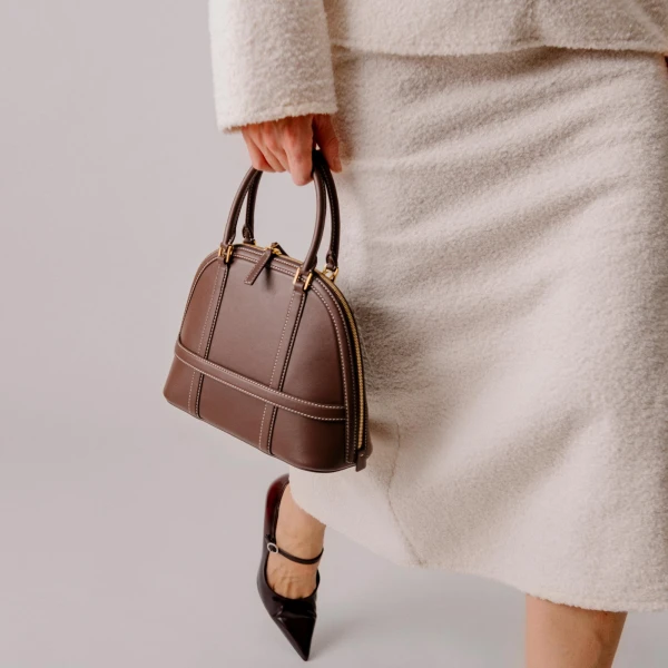 Mlouye Mini Flex Bag - Patent Bordeaux Bag a Architectural Leather Handbag in Red at  Luxury Handbags Luxury