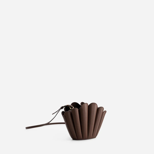 Mlouye Micro Seashell - Espresso Bag a Architectural Leather Handbag in Brown at  Luxury Handbags Luxury