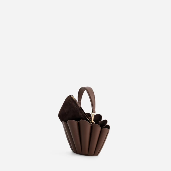 Mlouye Micro Seashell - Espresso Bag a Architectural Leather Handbag in Brown at  Luxury Handbags Luxury