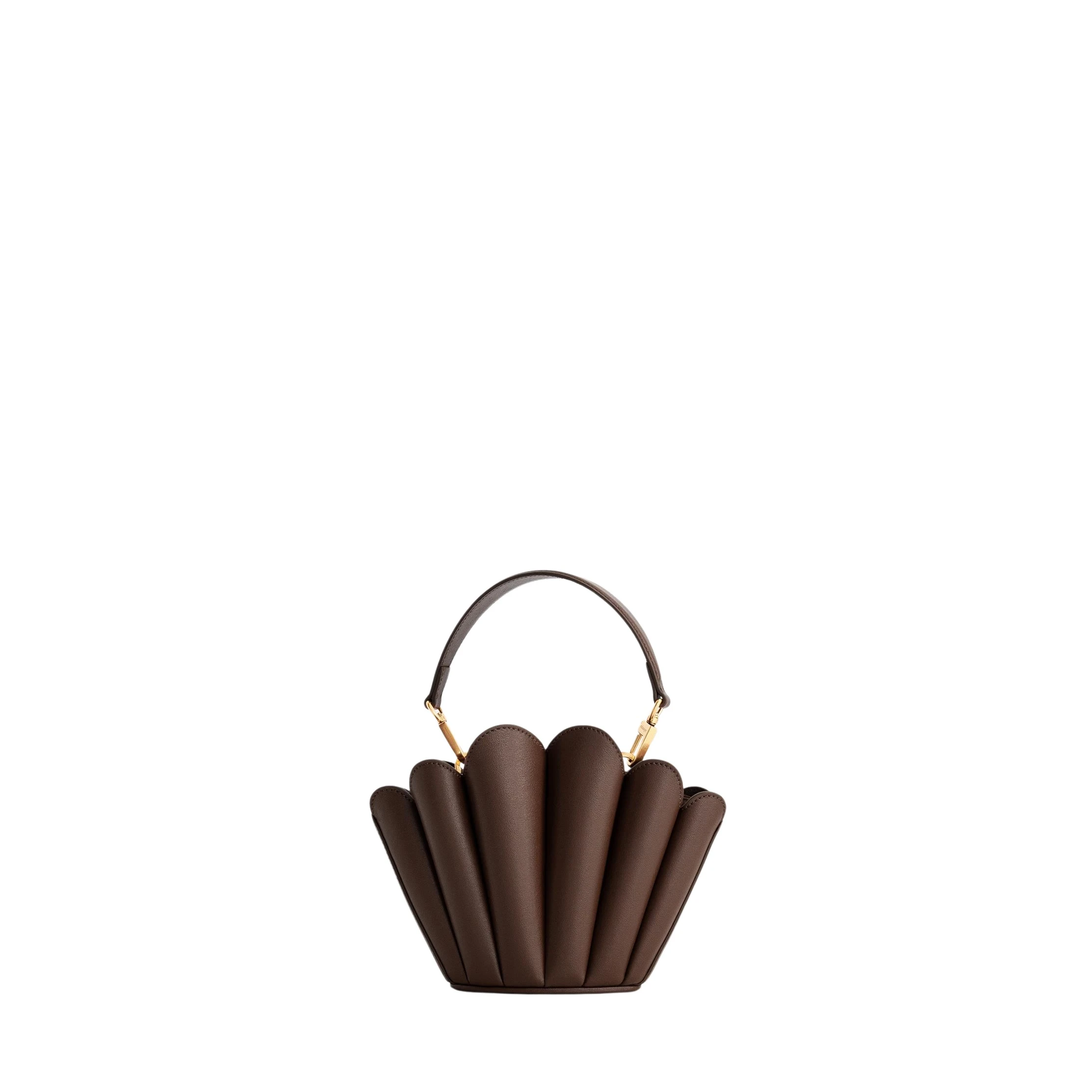 mlouye-Micro-Seashell-Espresso-Bags58430_nobg Mlouye Micro Seashell - Espresso Bag a Architectural Leather Handbag in Brown at Luxury Handbags Luxury