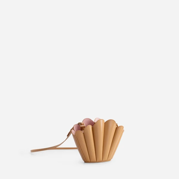 Mlouye Micro Seashell - Latte Bag a Architectural Leather Handbag in Brown at  Luxury Handbags Luxury
