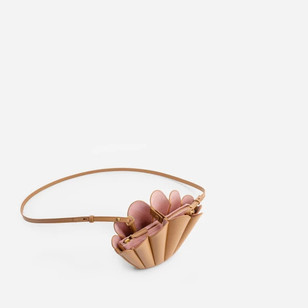 Mlouye Micro Seashell - Latte Bag a Architectural Leather Handbag in Brown at  Luxury Handbags Luxury