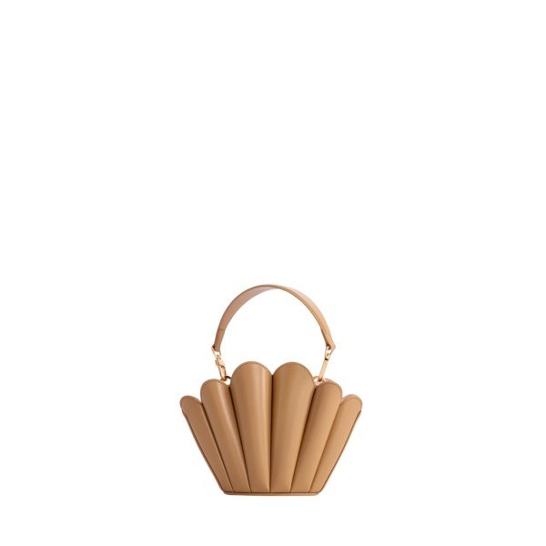 Mlouye Micro Seashell - Latte Bag a Architectural Leather Handbag in Brown at  Luxury Handbags Luxury