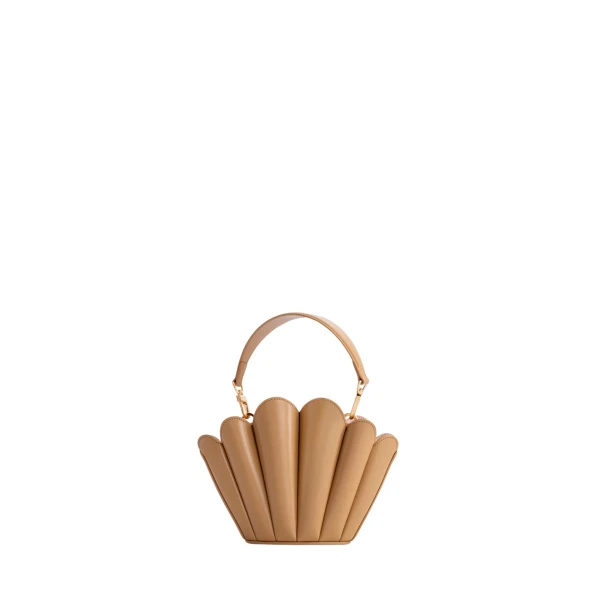 Mlouye Micro Seashell - Latte Bag a Architectural Leather Handbag in Brown at  Luxury Handbags Luxury