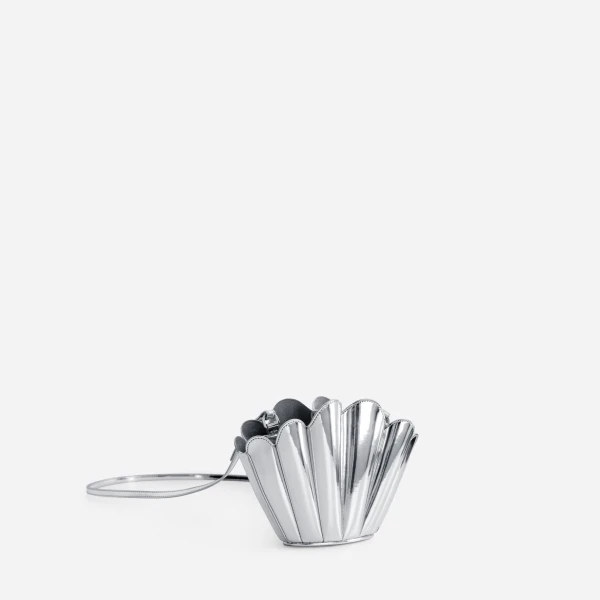 Mlouye Micro Seashell - Mirror Bag a Architectural Leather Handbag in Silver at  Luxury Handbags Luxury